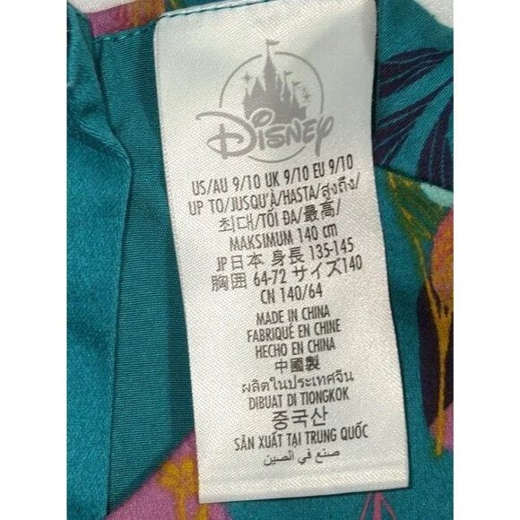 DISNEY STORE Frozen Ana Elsa Princess Dress Pretend Play Sz 9/10 Turquoise/pink - Picture 10 of 12